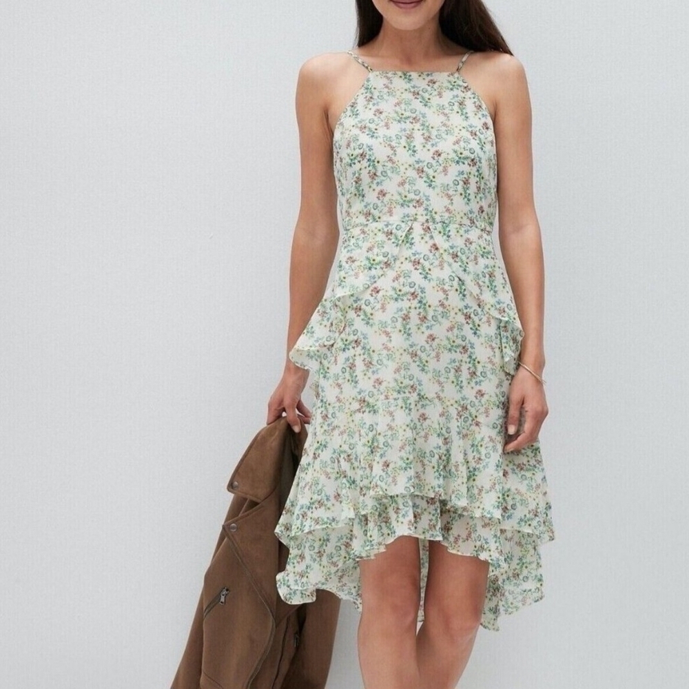 Banana Republic Tiered Ruffle Fit-and-Flare Floral Dress